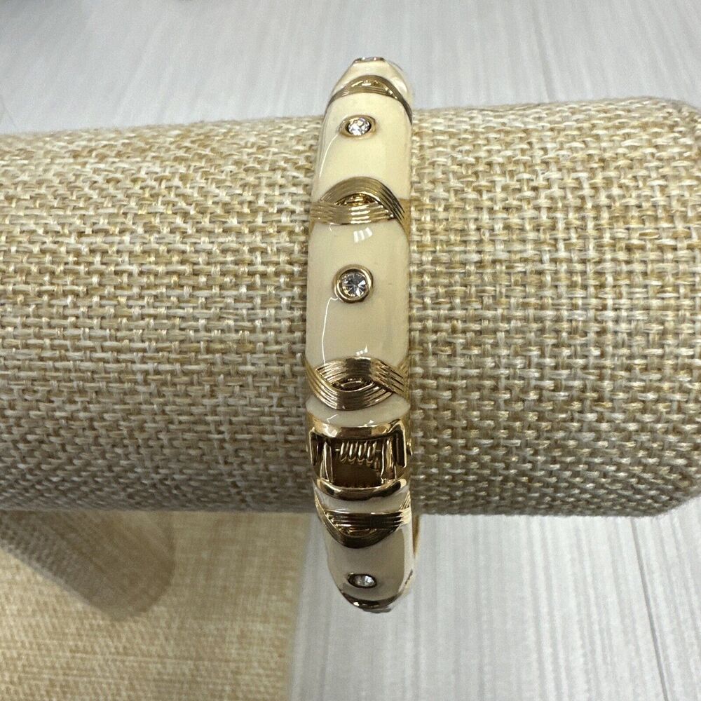 Sequin Nordstrom Colorful Mid-Thin Gold Tone Enamel Hinge Bangle $29 NWOT #77